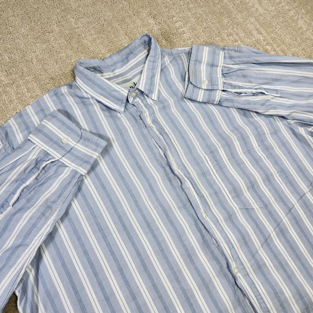 Frank & Eileen Shirt Men Large Luke‎ Striped Blue White Button Down
